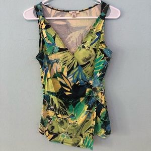 tropical patterned top